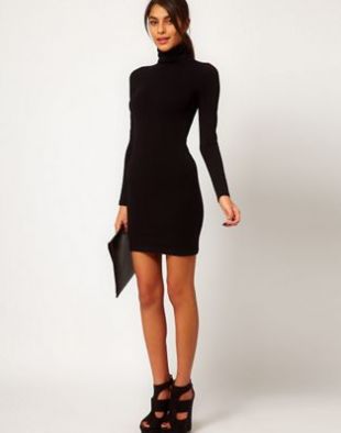 ASOS DESIGN - Mini Bodycon Dress With Poloneck