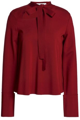 Imelda pussy-bow cutout cady blouse | HOUSE OF DAGMAR | Sale up to 70% off | THE OUTNET