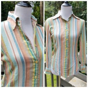 Chemise Neiman-Marcus à rayures des années 1970