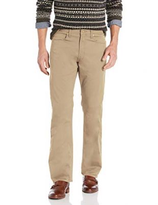 Wrangler Mens Authentics Premium Vintage Straight Fit Jean with Flex Jeans - Beige -