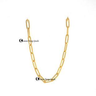 Chaîne plaquée par or 14k, chaîne de serrure instantanée, chaîne en argent sterling à la main de chaîne en argent sterling 925