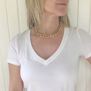 Chunky Gold Chain Necklace, 1980s Necklace Chunky Chain Necklace Gold Necklace Chunky Jewelry, Large Link Gold Necklace Statement, N924