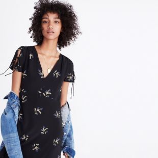 Silk Poppy Dress in Wild Botanic