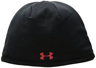 Under Armour Men's ColdGear Reactor Elements Beanie, Black (002)/Red, One Size