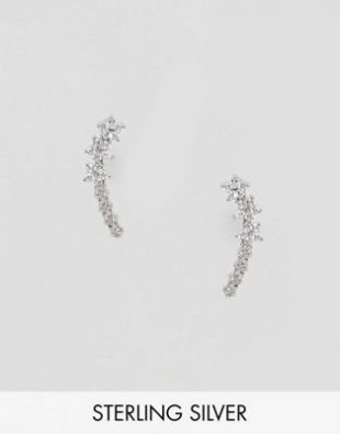 Boucles D'Oreille Anciennes En Argent Massif Et Strass - Fermoir Clip, Occasion Avec Usures