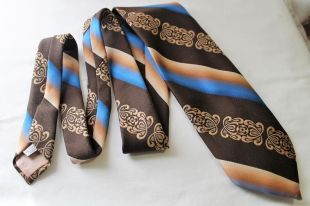 des années 1970 BEAU BRUMMEL par M. John brun & bleu cravate Polyester