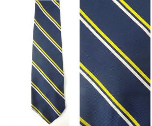 Cravate à rayures vintage, des années 1980 JC Penney bleu jaune et blanc diagonale cravate rayée, cravate large, hommes des années 80, rayure Preppy cravate, cravate classique