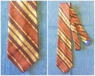 Cravate vintage / rétro Tie / attache pour le cou des années 1970 / 70 s cravate / cravate à rayures jaune Orange marron bleu
