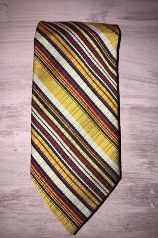 Encolure en polyester jaune et orange vintage 50