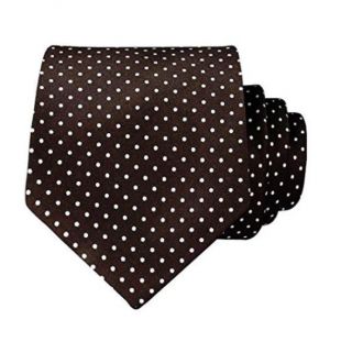 Hommes's New Slim Brown Polka Dot Jacquard Tissé 100% Soie Hommes Tie Necktie