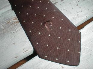 Pierre Cardin cravate à pois marron et blanc * rétro cravate Polyester *