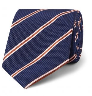 Blue + Drake's 8cm Striped Silk and Cotton-Blend Faille Tie | Kingsman | MR PORTER