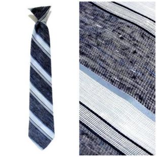 Cravate Vintage pour hommes / Bleu Denim rayé couleur / Velducci cravate / EZ Clip sur cravate cravate / 1970 / cravates pour hommes / Mid-siècle/Hipster