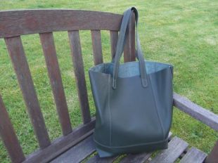 Main en cuir Shopper, sac Casual en cuir, sac de travail en cuir, sac en cuir étudiants, sac en cuir souple italien, Shopper vert, sac à bandoulière