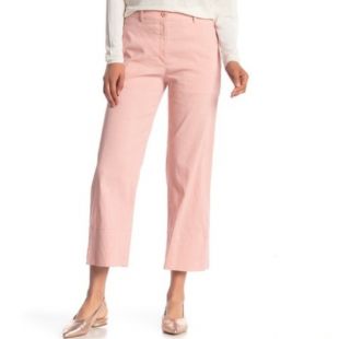 Pink Linen Cropped Pants