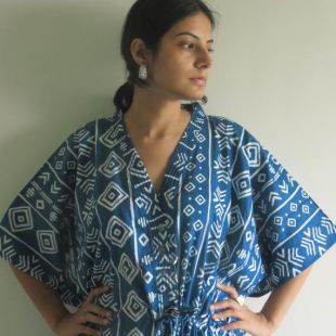 Sombre bleu aztèque Tribal d’allaitement maternité Hosptial robe livraison Kaftan grande comme pyjama s’apprête, cadeau de maillots de bain pour les mamans pour les mamans