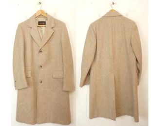 Vintage Beige Wool Overcoat