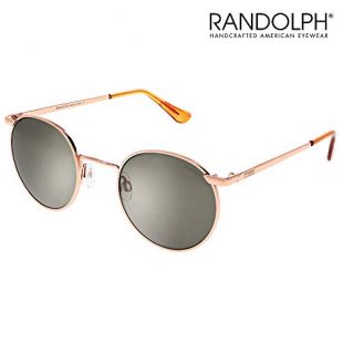 Randolph P3 Sunglasses Rose Gold 22K/Skull/Glass Gray AR 49mm