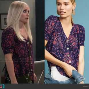 Floral Button Front Top