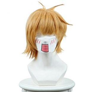 Cfalaicos 11.8'' Short Yellow Cosplay Wig with Free Wig Cap