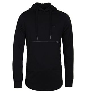 True Religion Black Horizontal Zip Hoodie