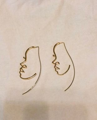 10 Styles De Charms Visage Humain Abstrait - Boucles D'oreilles DIY, Alliage Doré, Pour Création Bijoux