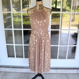 Jessica Howard | Gold Polka Dot Halter Dress