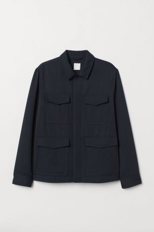 Wool-blend Shirt Jacket - Dark blue - Men | H&M CA