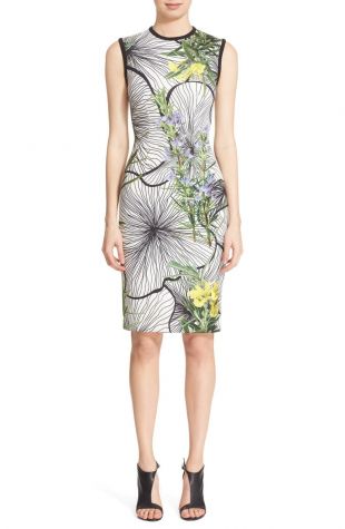 Clockwork Robe Clockwork - Clockwork Floral Print Scuba Dress