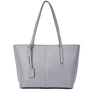 BOSTANTEN Women Handbag Genuine Leather Tote Shoulder Purses Grey