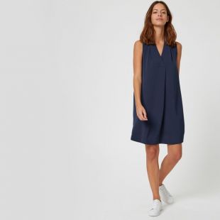 Robe sans manches col V unie
