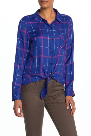 Haley Tie Front Plaid Shirt