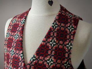 Vintage 60 ' s Mens laine gilet main tapisserie gallois tissé motif, gilet en laine tapisserie gallois rétro 60 ' s hommes, frais de port pour le Canada et U.S.A