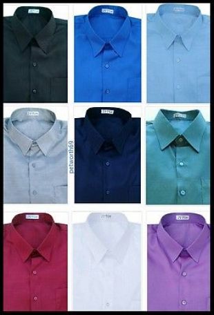 Mens Thai Silk Shirts M-L-XL-XXL-XXXL ~ SHORT & LONG Sleeves / 16 Colours  | eBay