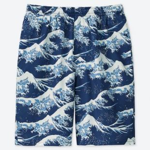 MEN HOKUSAI BLUE Light Cotton Easy Shorts (Great Wave) - Hokusai - UT Collections - CAMPAIGN  | UNIQLO