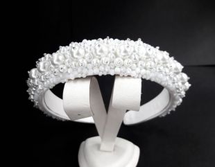 Bandeau de perle blanche pour la mariée Blair waldorf bandeau réglable bandeau de mariage bandeau de cristal bandeau royal diadem wide bal pour les femmes