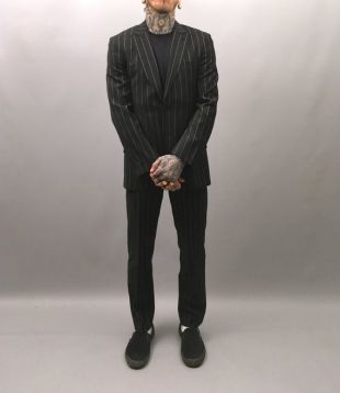 Paul Smith noir à fines rayures Merino laine costume taille s/m