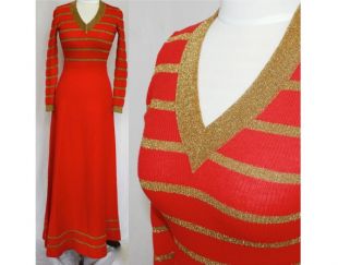 Robe Vintage Années 70 - Manches Longues, Col Cravate - Taille Unique - Fabriquée En France