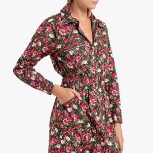 Robe imprimée fleurs zippée ABELINA