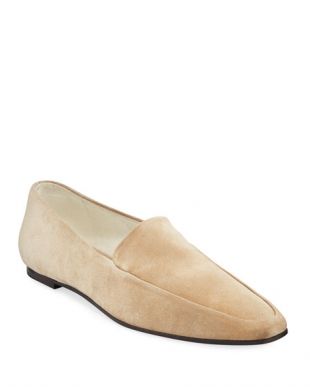 Minimal Flat Suede Loafers