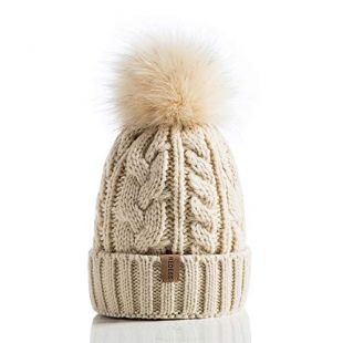REDESS Women Winter Pompom Beanie Hat with Warm Fleece Lined, Thick Slouchy Snow Knit Skull Ski Cap