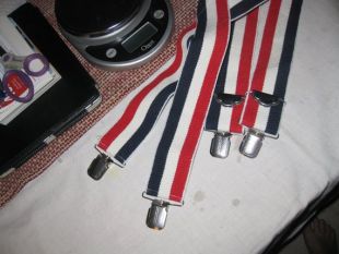 La festival de VTG gitan boho 2 en rouge blanc bleu argent fermoir taille bretelles faite aux Etats-Unis fun super look hip / expédier sans bretelles