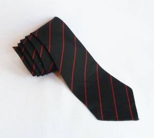 60s Striped Necktie - Black and Red Stripes - Wembley - Gilmore Brothers Kalamazoo - Vintage 1960s Wide Tie