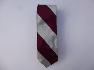 Striped Tie in Burgundy, Silver, Gray