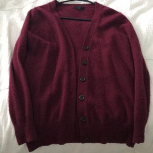 Burgundy Marino wool cardigan