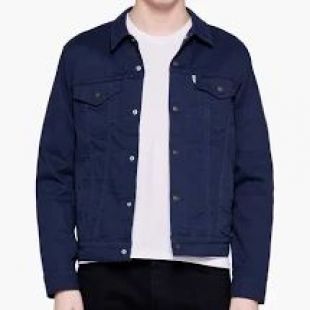 Blue denim trucker