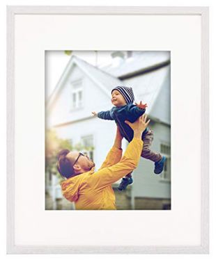 Golden State Art, 16x20 White Picture/Shadowbox Frame - Ivory Mat for 11x14 Photo - Sawtooth Hangers for Wall Display - Great for Family Photos, Portraits, Baby Pictures (White)