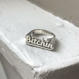 Bitchin Stackable Name Ring