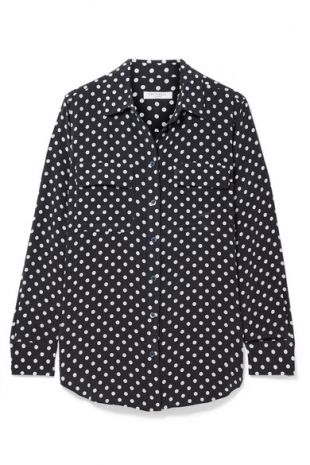 Slim Signature Polka-Dot Washed-Silk Shirt