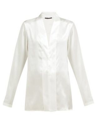 Dali shawl collar silk blouse